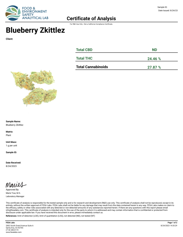 Blueberry Zkittlez | THCa Flower | 3.5G