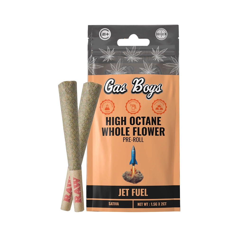 Jet Fuel Whole Flower 1.5G Pre-Rolls | THCa Flower | 2pk